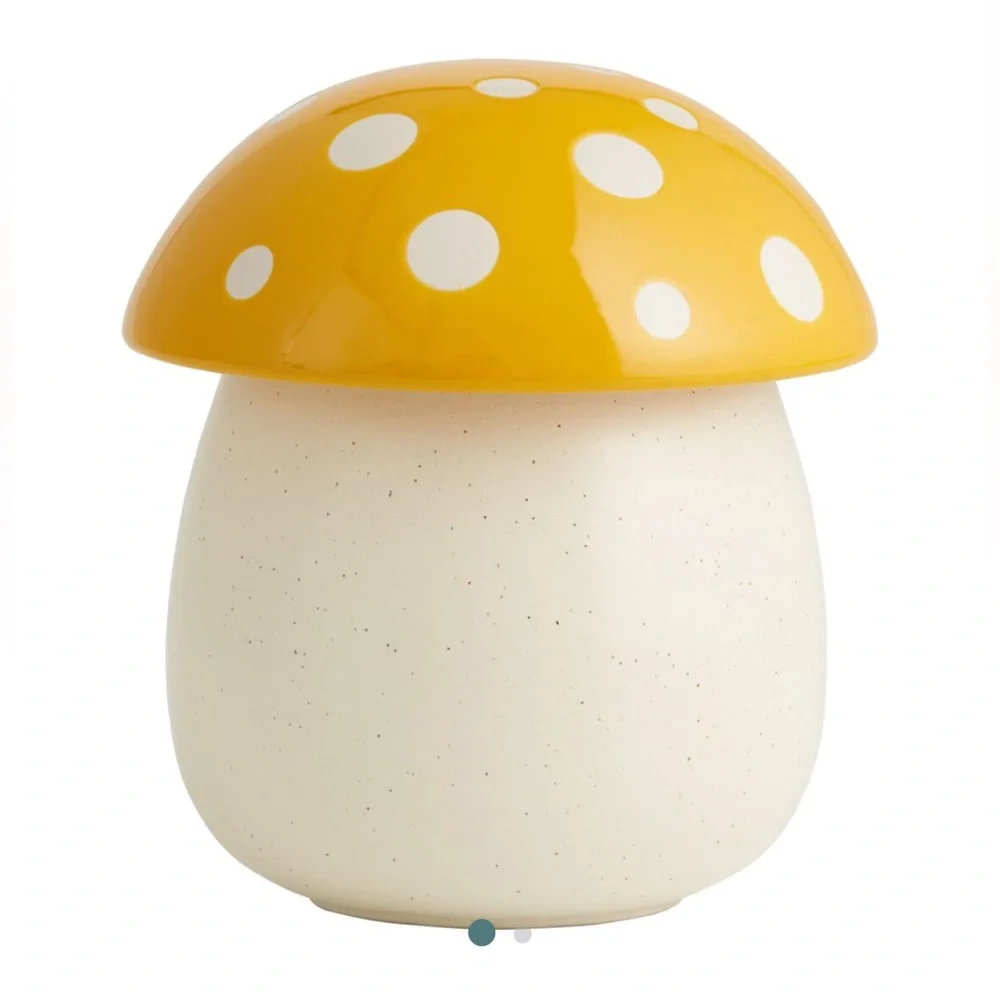 World Market Yellow Ceramic Mushroom Cookie Jar, NWT